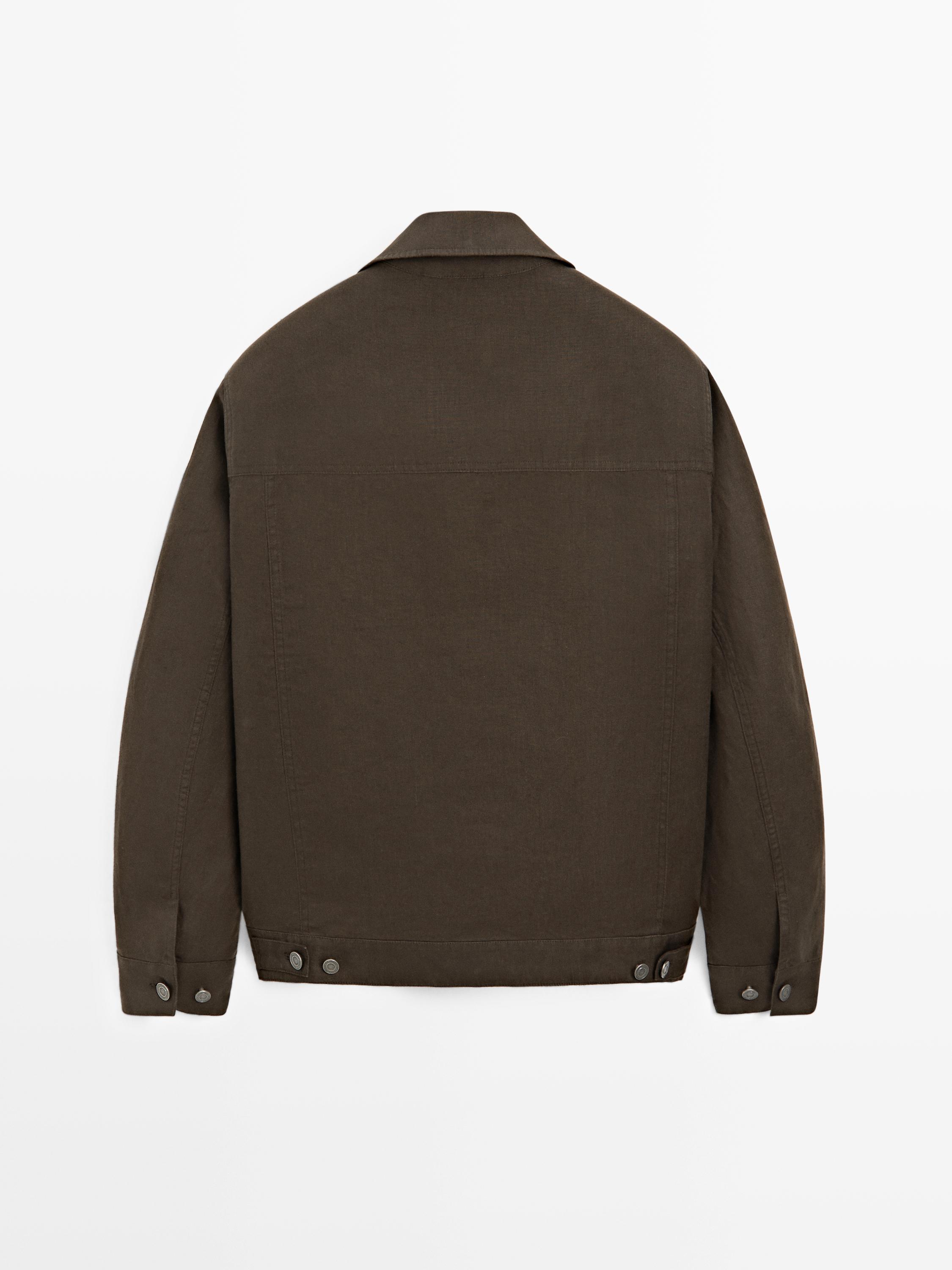 100% linen cardigan with pocket details