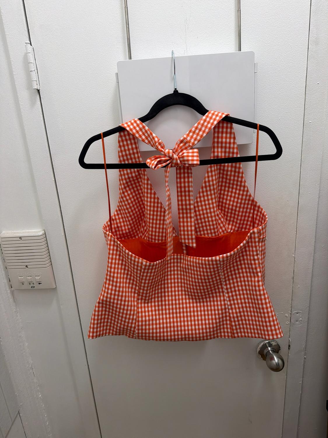 GINGHAM CORSET HALTER TOP - Image 2