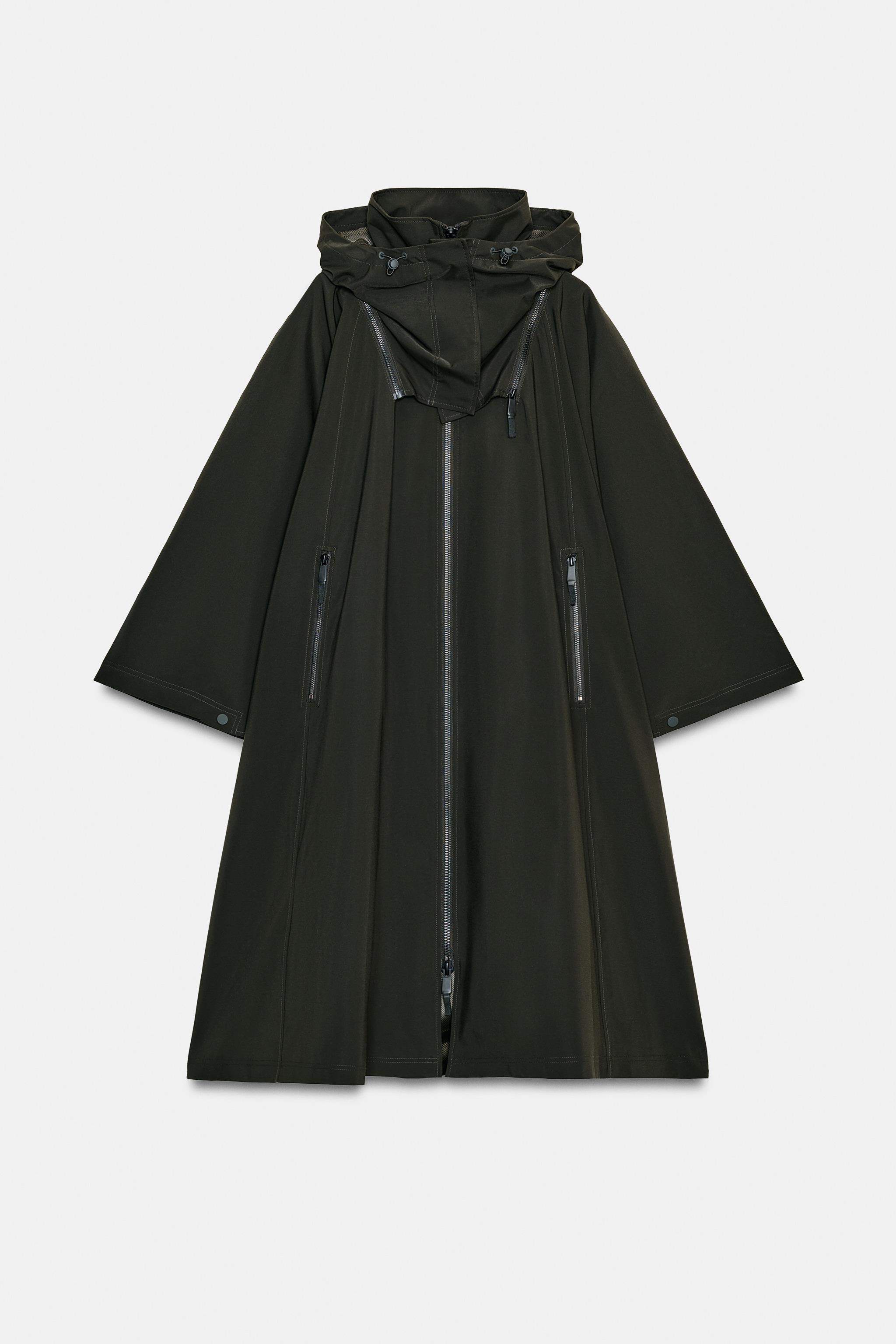 WATER REPELLENT CAPE TRENCH COAT ZW COLLECTION LIMITED EDITION