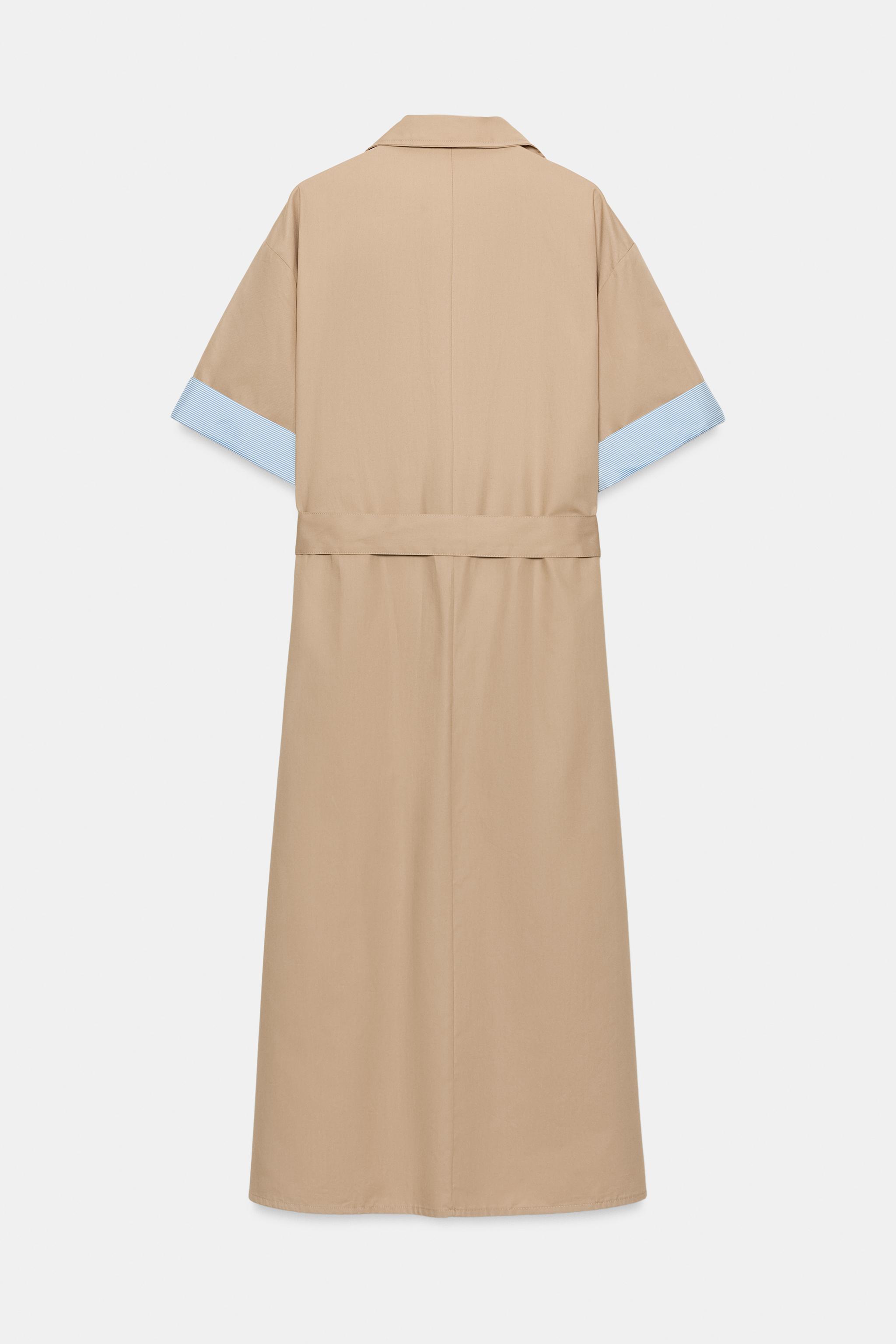 ROBE-CHEMISE MI-LONGUE AVEC CEINTURE