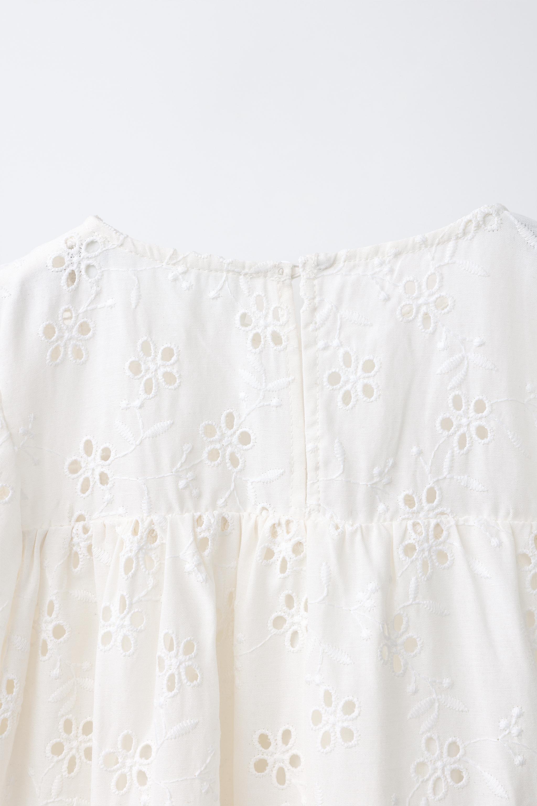 EMBROIDERED DRESS - Ecru | ZARA United States EMBROIDERED DRESS - Ecru | ZARA United States