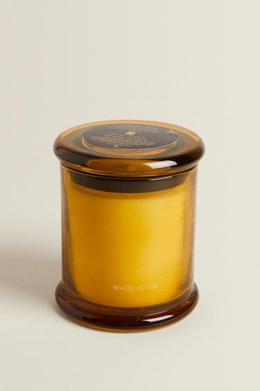 (350G) WHITE LOTUS SCENTED CANDLE — Intense red 2