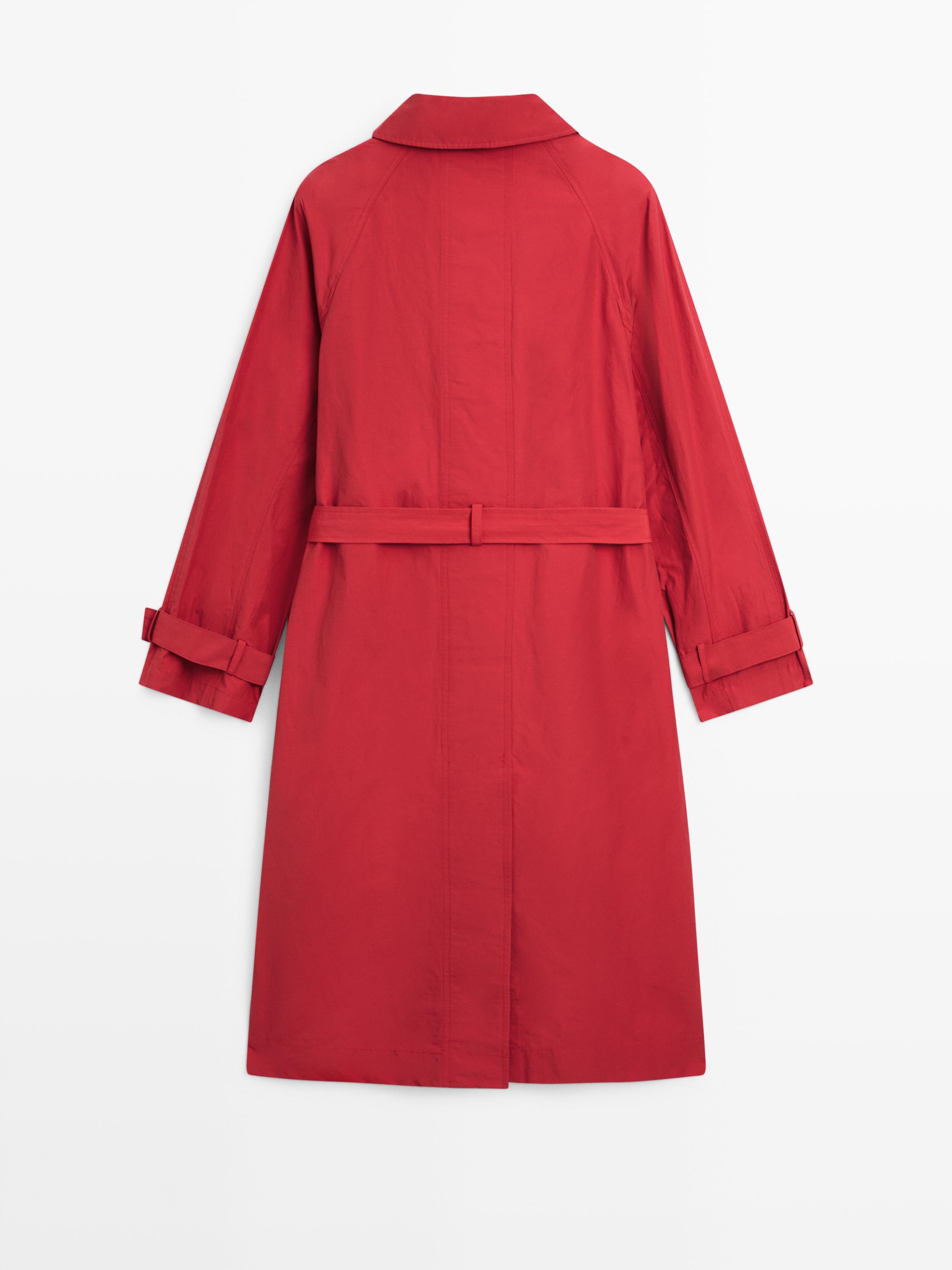 Technical cotton trench coat