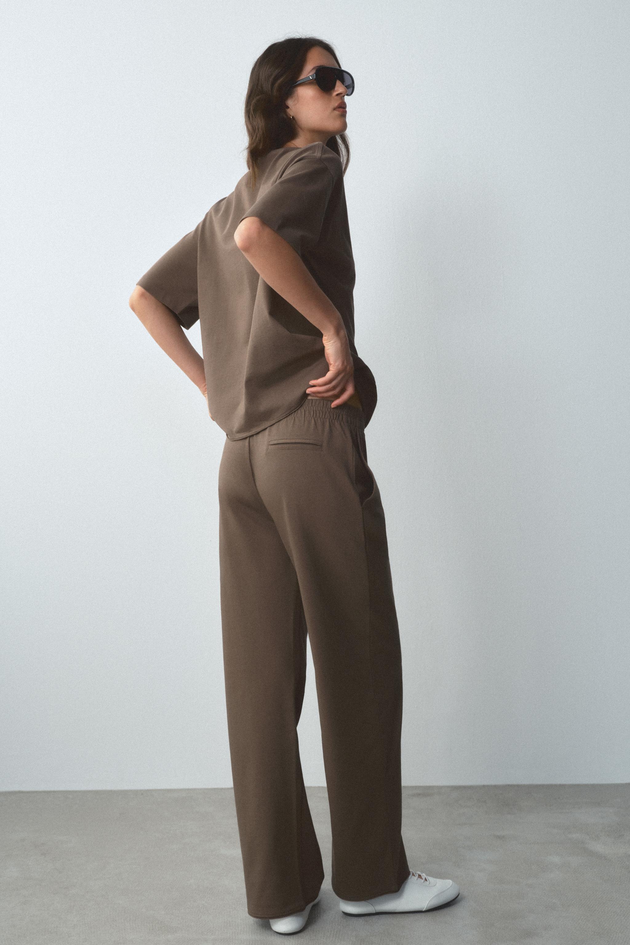 Женские брюки Zara STRAIGHT-LEG COTTON PANTS — фото 5