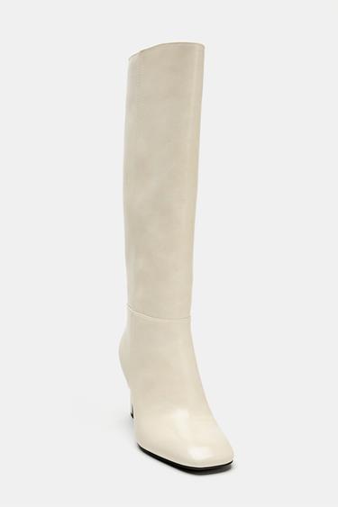 BOTTES À TALONS LARGES - blanc de Zara - Image 6