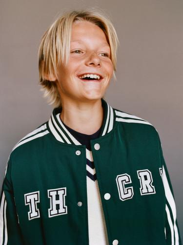 QUILTED VARSITY BOMBER JACKET WITH DETACHABLE HOOD - Green by Zara