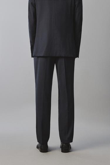 PANTALON DE COSTUME REGULAR FIT À CARREAUX - Bleu marine foncé de Zara - Image 2