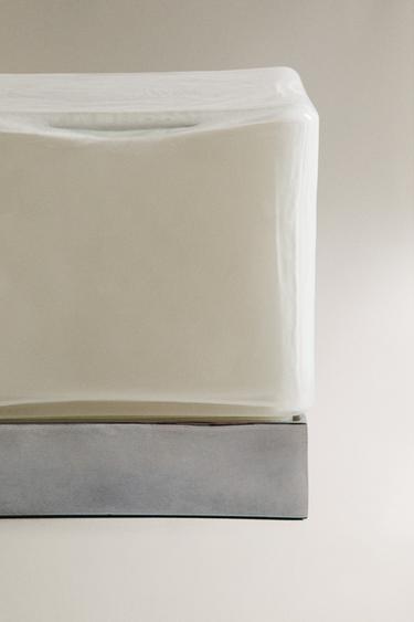 GLASS CUBE TABLE LAMP - Silver by Zara - Image 3