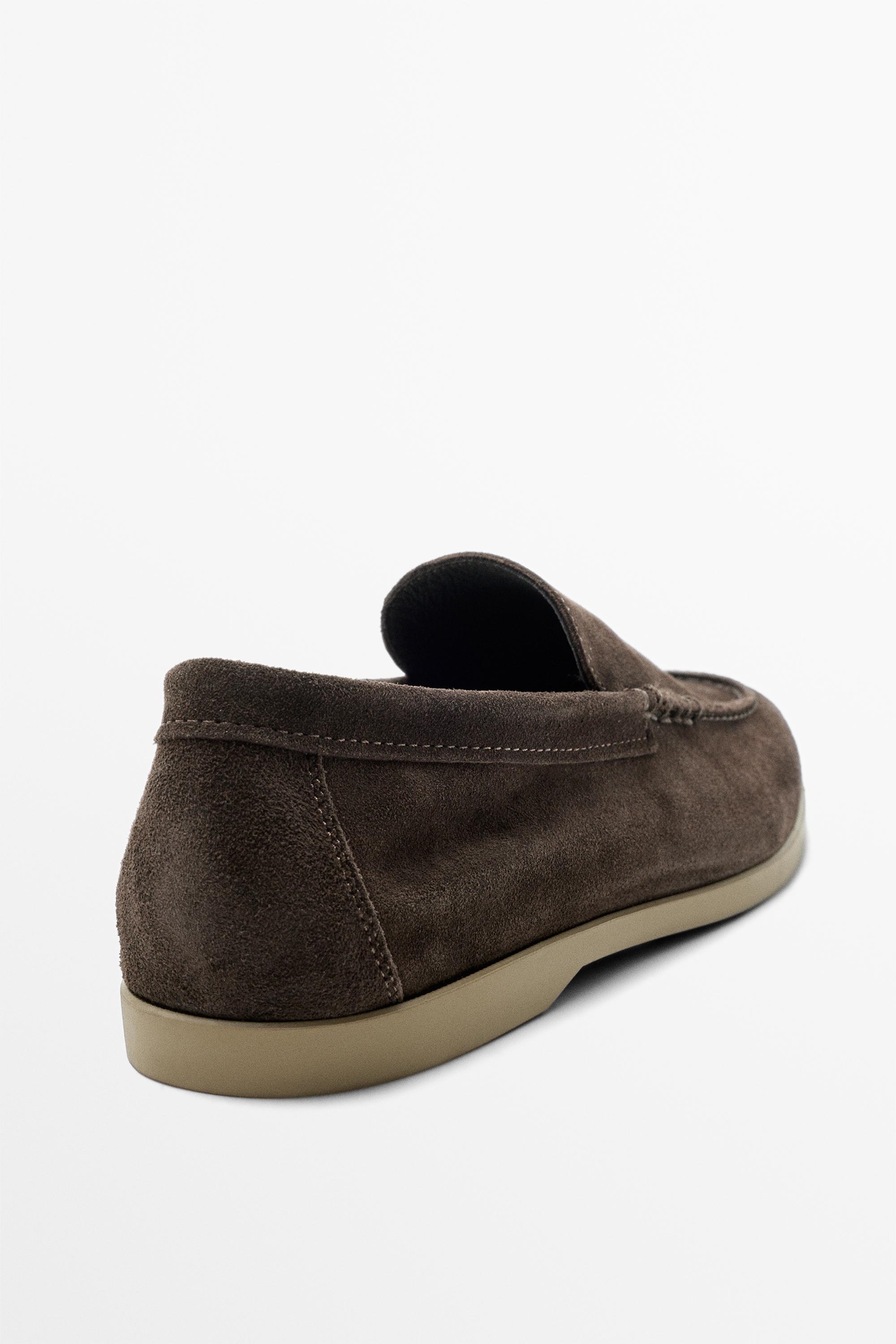 Soft split leather loafers
