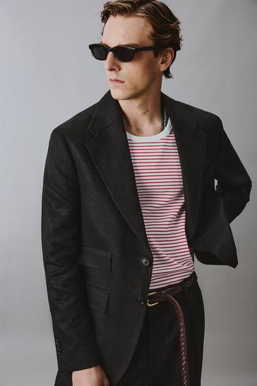 VESTE DE COSTUME TWILL 100% LIN AARON LEVINE X ZARA - Noir de Zara - Image 4