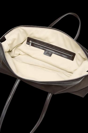 Zara ELONGATED NYLON CITY BAG - Gray