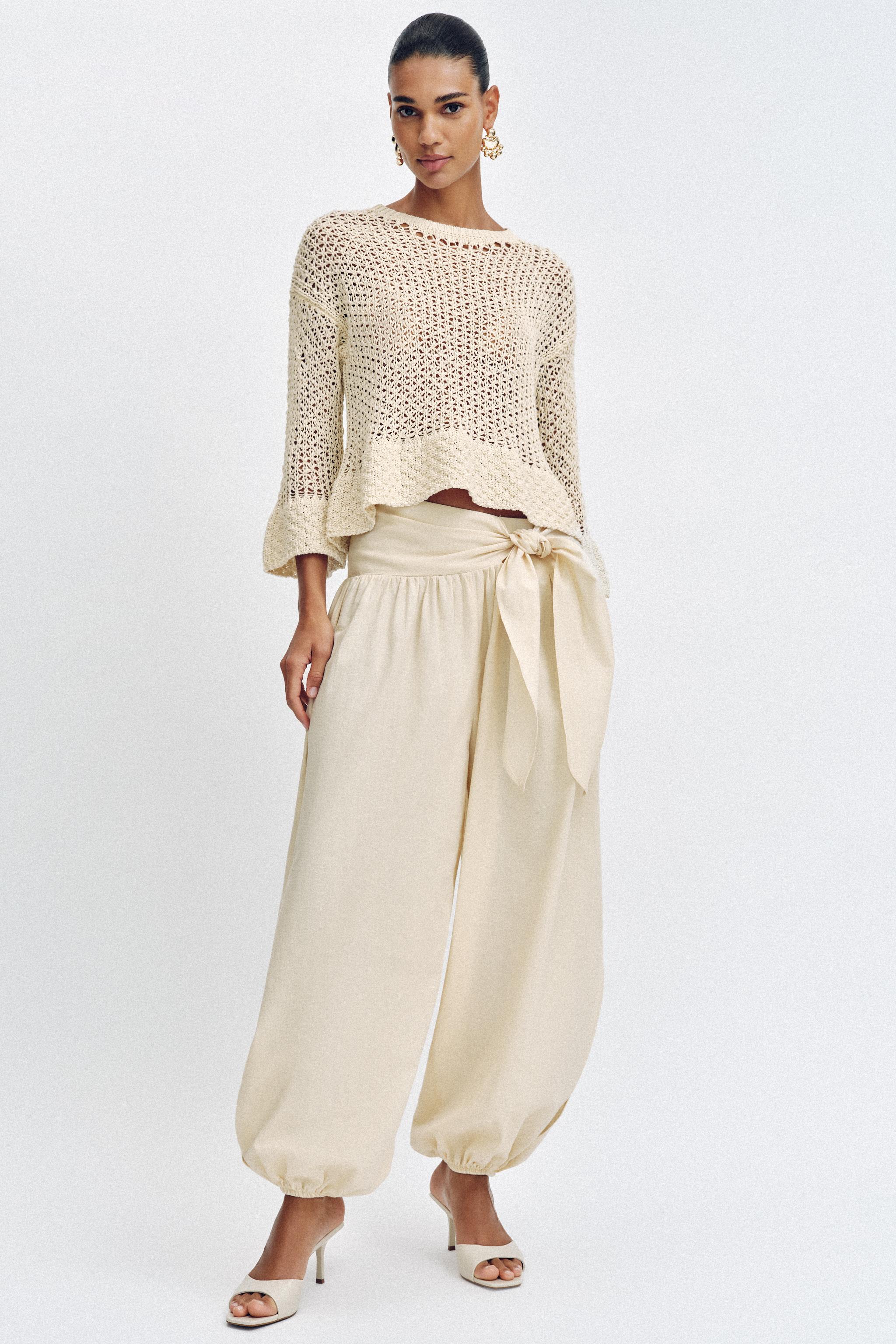TIED BALLOON PANTS - Light beige | ZARA United States