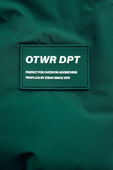 WATER-REPELLENT PUFFER COAT WITH LABEL - Green by Zara - Image 5
