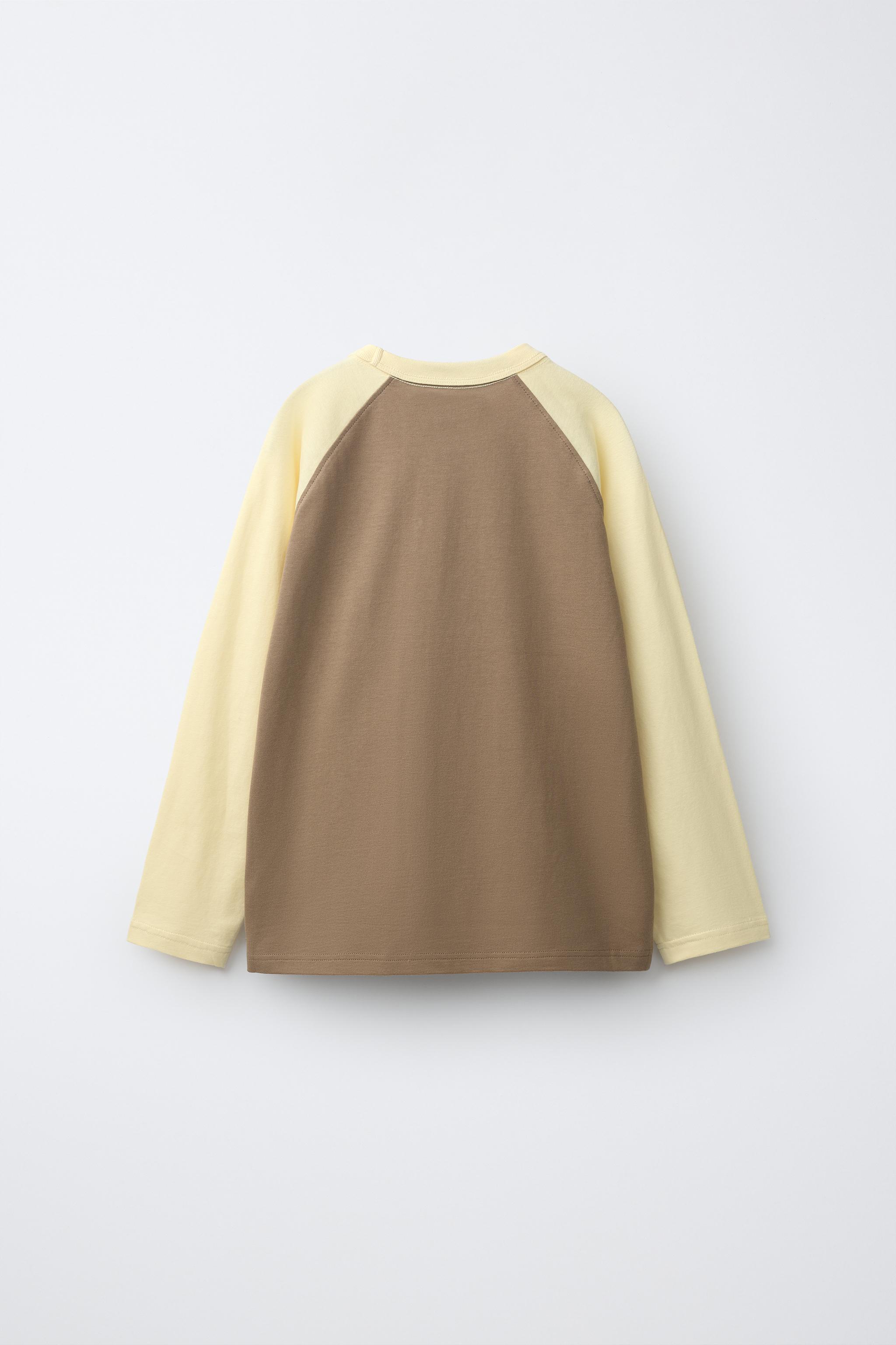 RAGLAN LONG SLEEVE T-SHIRT — Brown
