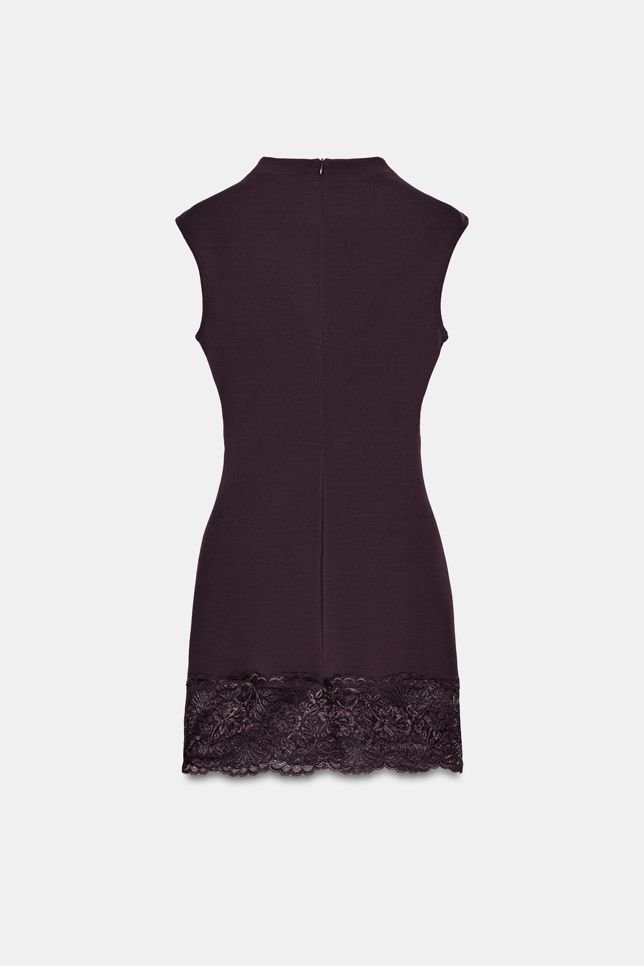 STRETCH LACE SHORT DRESS - Black | ZARA United States STRETCH LACE SHORT DRESS - Black | ZARA United States