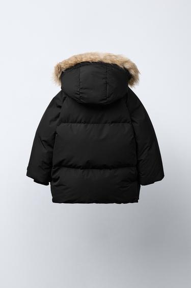 LONG WATER-REPELLENT AND WIND-RESISTANT FEATHER DOWN PUFFER JACKET - Black by Zara - Image 4