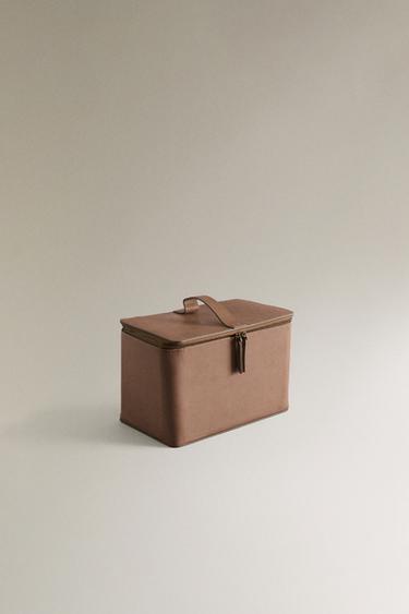 LARGE LEATHER WASH BAG - Brown by Zara - Image 3