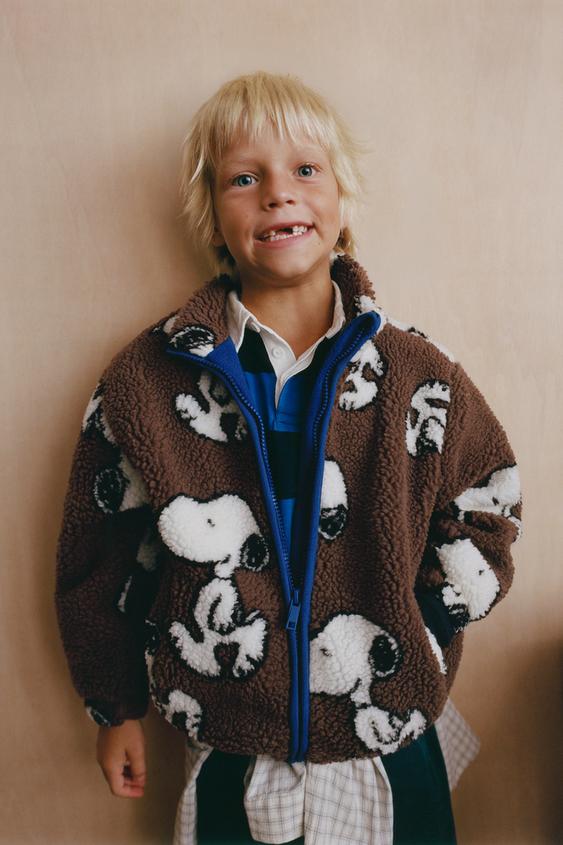 SNOOPY PEANUTS™ FAUX SHEARLING JACKET - Brown by Zara - Image 0