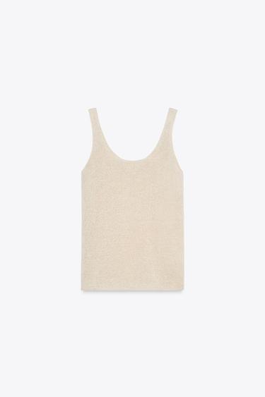 TOP EN MAILLE AVEC LIN - Sable de Zara - Image 6