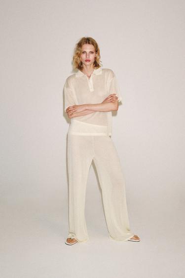 PANTALON DROIT - Écru de Zara - Image 4