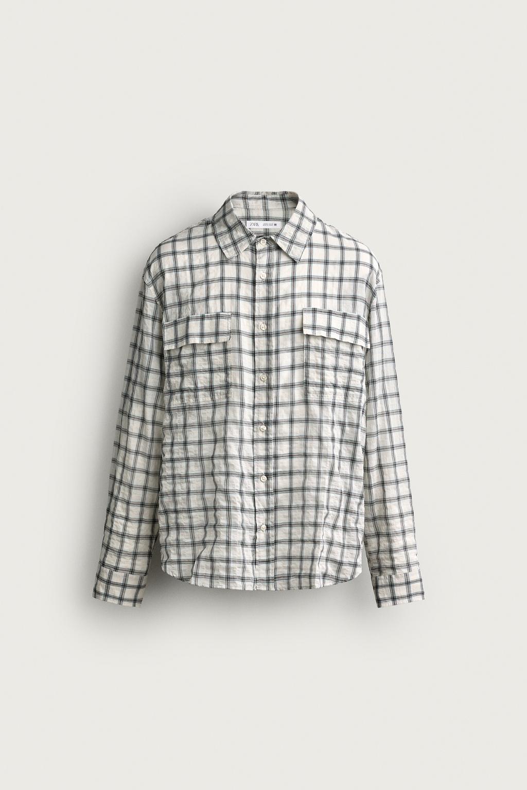 TEXTURED CHECK RELAXED FIT SHIRT