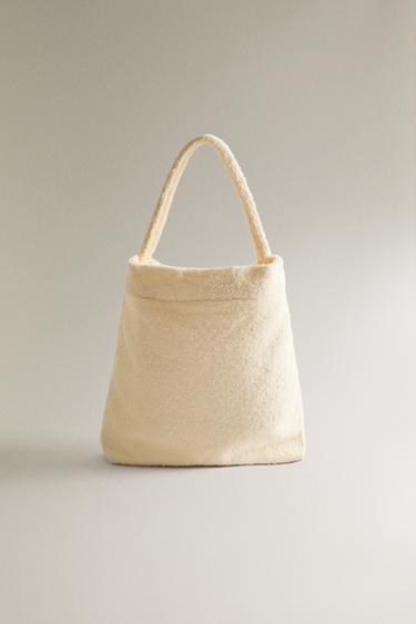 SMALL TERRY BEACH TOILETRY BAG - Ivory by Zara