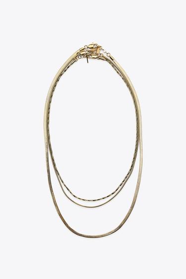 PACK OF WATERPROOF METAL CHAIN NECKLACES - Golden by Zara