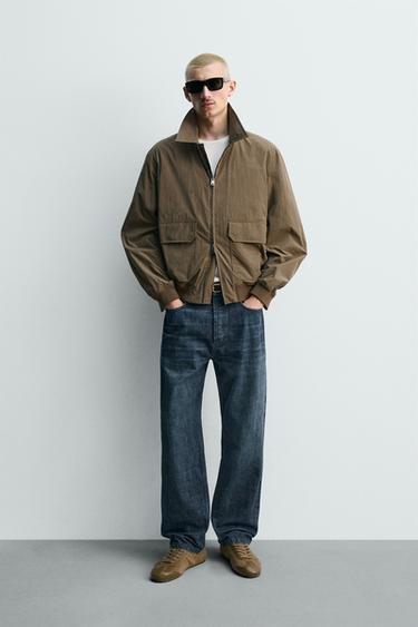 CAZADORA TÉCNICA REGULAR FIT - Marrón de Zara - Imagen 0