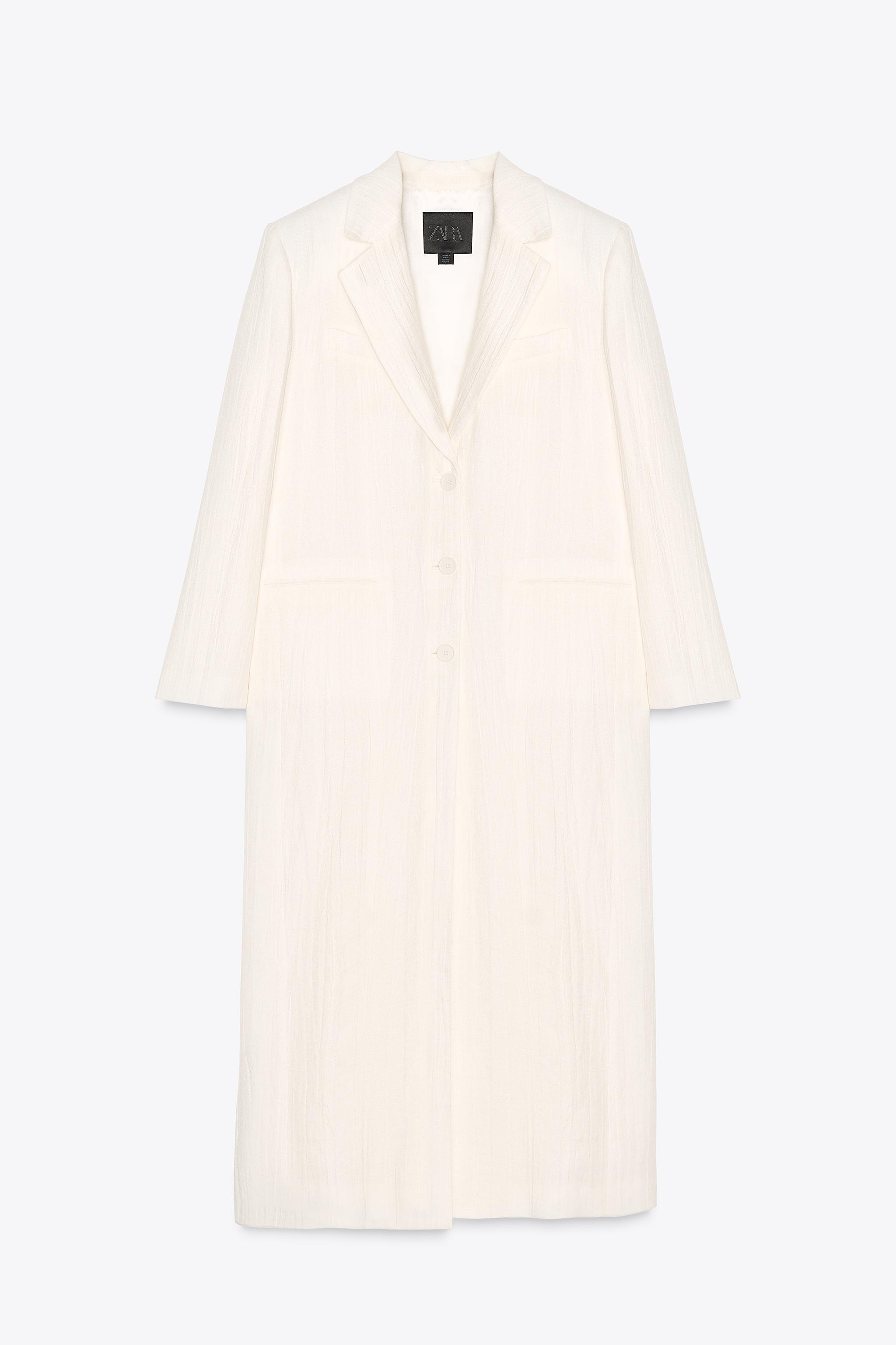 ★ZARA★ LINEN FROCK COAT ZW COLLECTION ZW COLLECTION LINEN FROCK COAT - Oyster-white | ZARA United