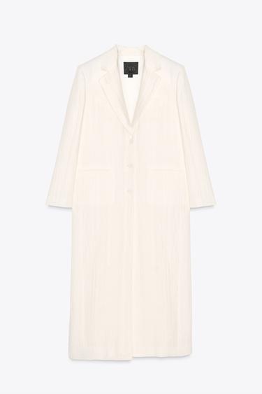 ZW COLLECTION LINEN FROCK COAT - Oyster-white by Zara - Image 7