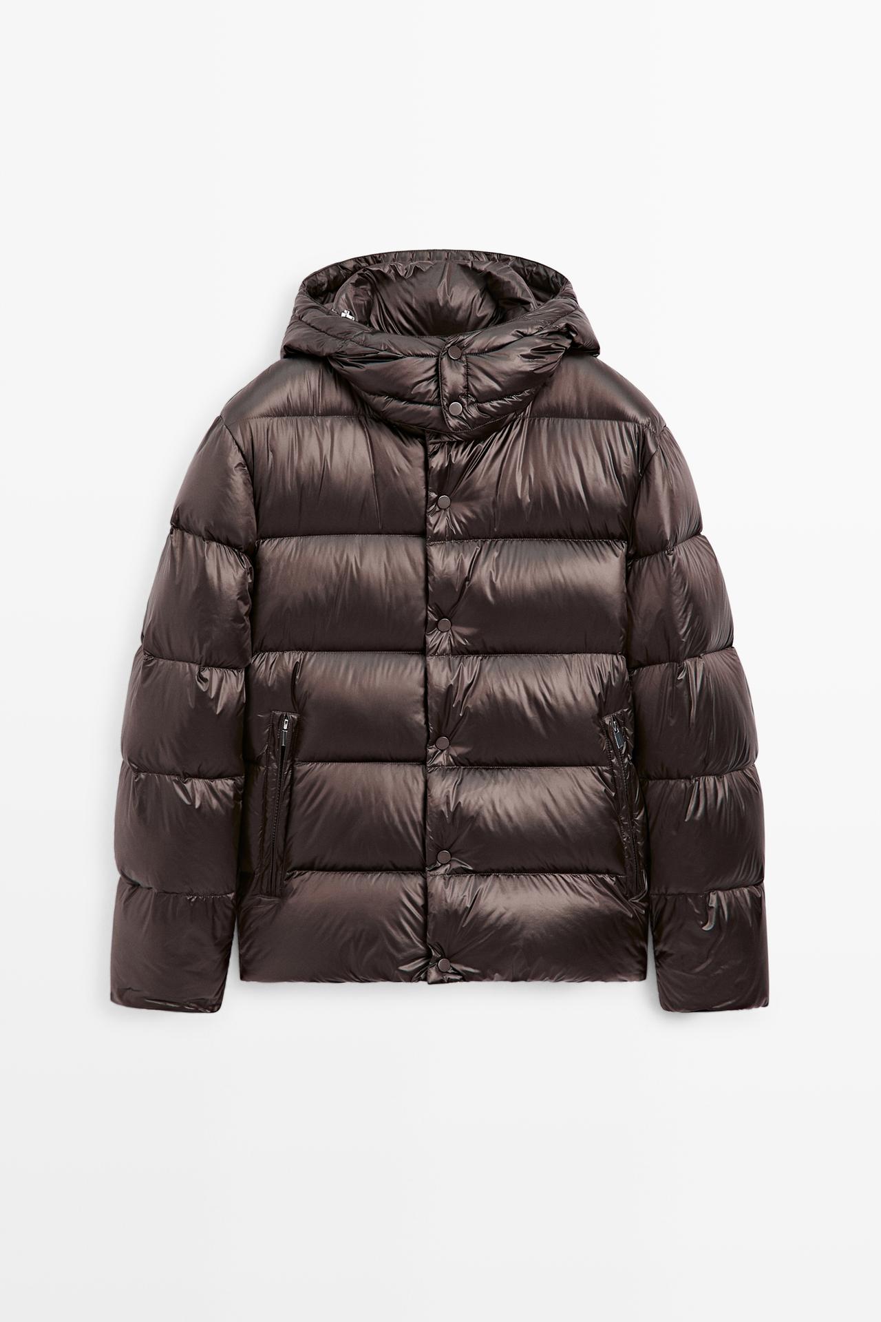 Shiny down jacket — Burgundy