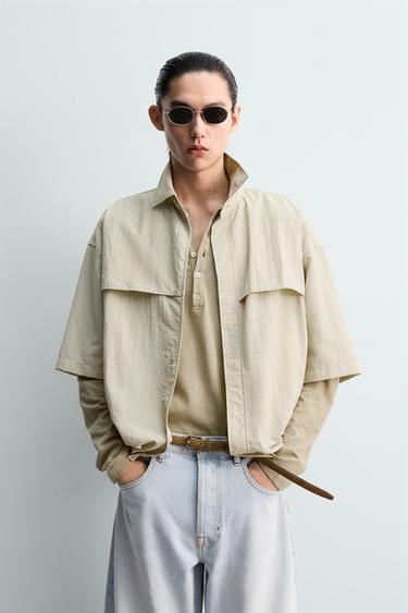 RELAXED FIT TECHNICAL SHIRT - Ecru by Zara