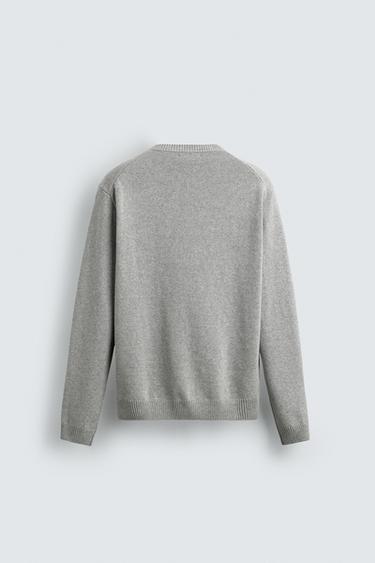 PULL STRUCTURÉ COTON - Gris chiné de Zara - Image 7