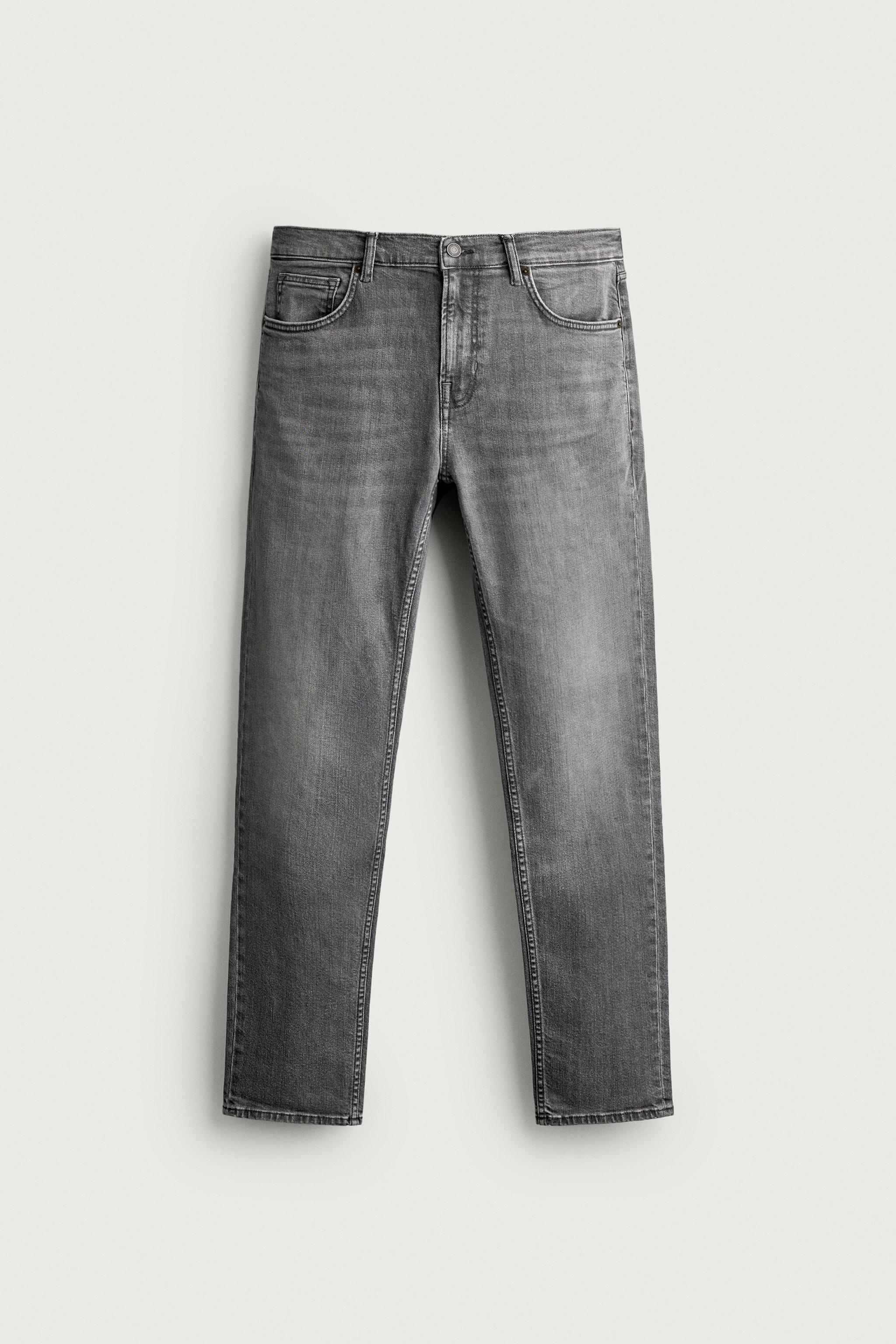BASIC SLIM FIT JEANS — Light gray