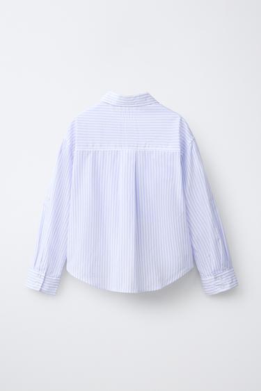 CHEMISE ET TOP RAYURES FLEURS PAILLETTES - Bleu de Zara - Image 2