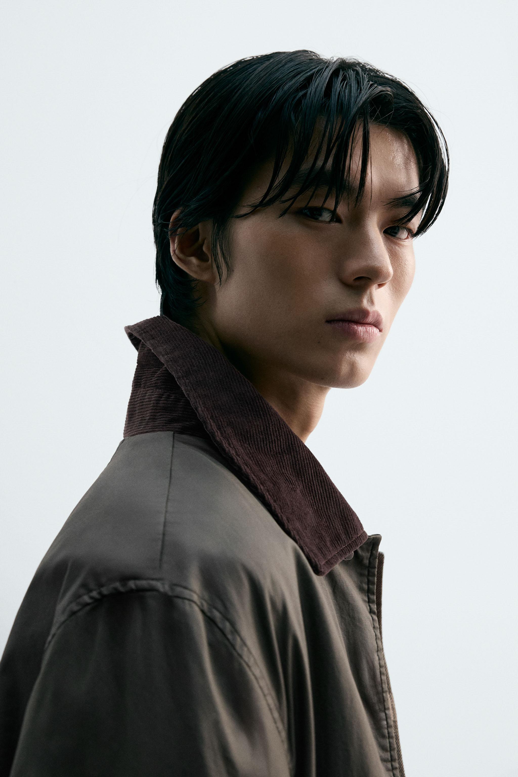 【希少・美品】Zara man トレンチコート　ウール　黒Mサイズ　刻印ボタン 希少・美品】Zara man トレンチコート ウール 黒Mサイズ 刻印