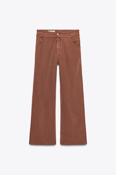 PANTALON FLUIDE CEINTURE - Terracota de Zara - Image 5