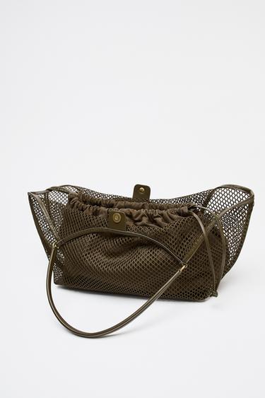 MESH TOTE BAG - Green by Zara - Image 2