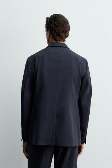 BLAZER DE COSTUME 100 % LAINE - Bleu marine de Zara - Image 2
