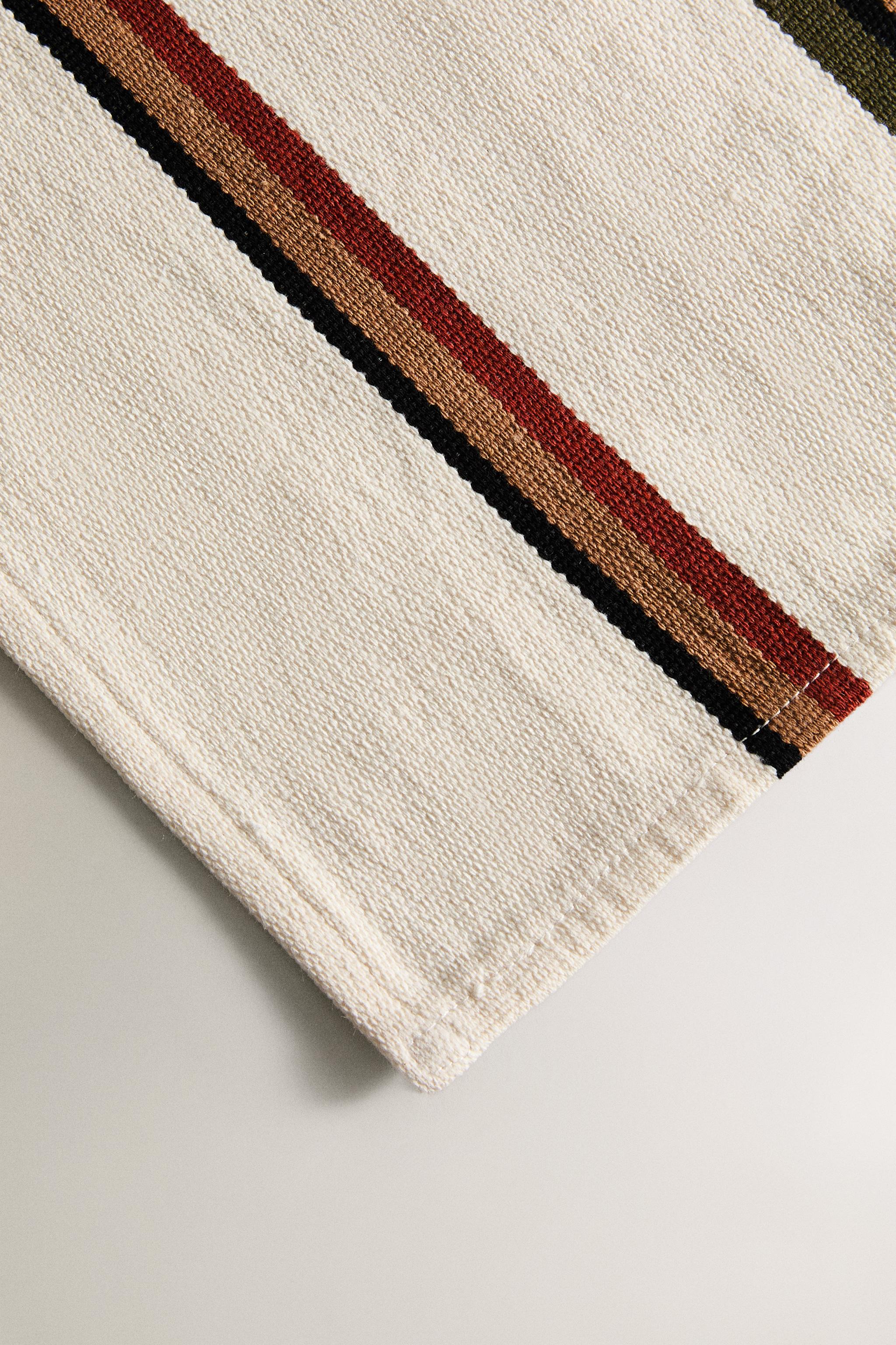 マルチカラーストライプ テーブルランナー - グリーン | ZARA Japan / 日本