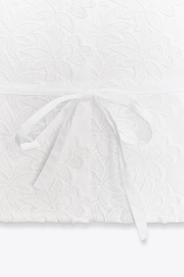 GUIPURE POPLIN SHIRT - White by Zara - Image 7