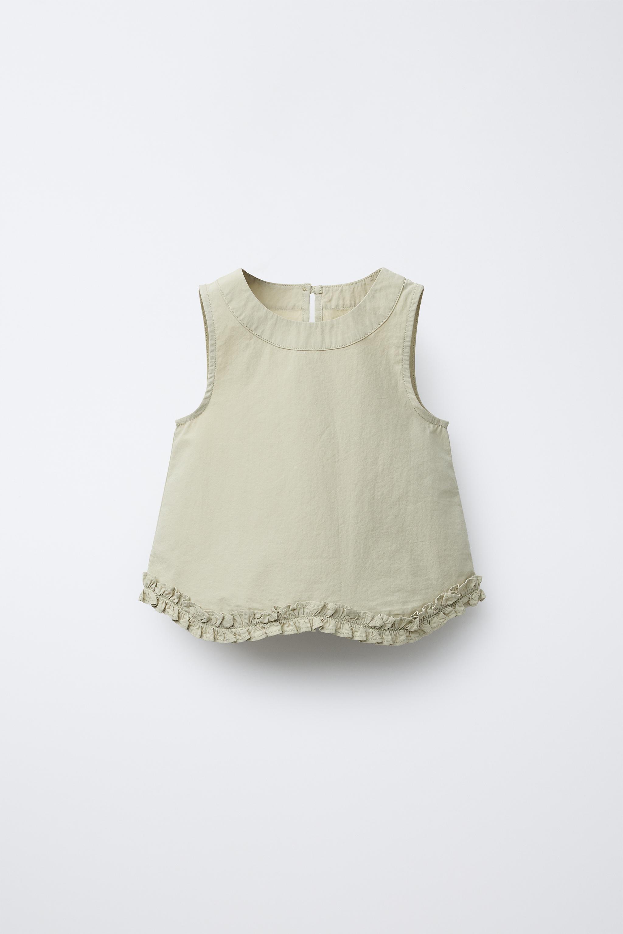 【1回着用】ZARA ストレッチ ポプリントップス Mサイズ クロップド丈ポプリン トップス - イエロー | ZARA Japan / 日本
