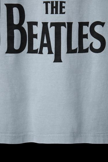 Zara THE BEATLES © DISTRESSED-EFFECT PRINT T-SHIRT - Blue