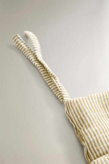 ORGANISEUR POUR LIT BÉBÉ EN GAZE À RAYURES - Vert de Zara - Image 1