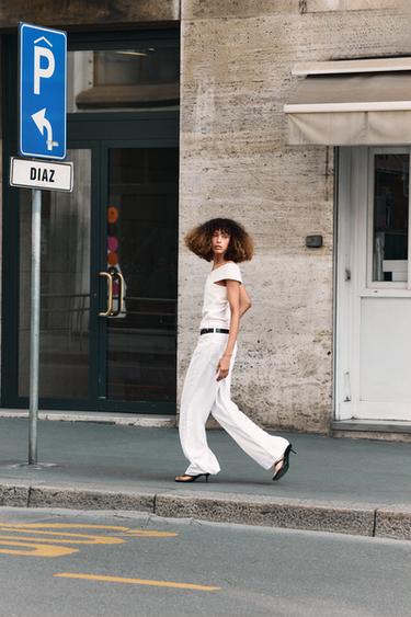 TOP BOUCLÉ CROISÉ - Blanc cassé de Zara - Image 3