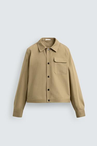 CROPPED FIT OVERSHIRT WITH POCKET - Oil by Zara - Image 7