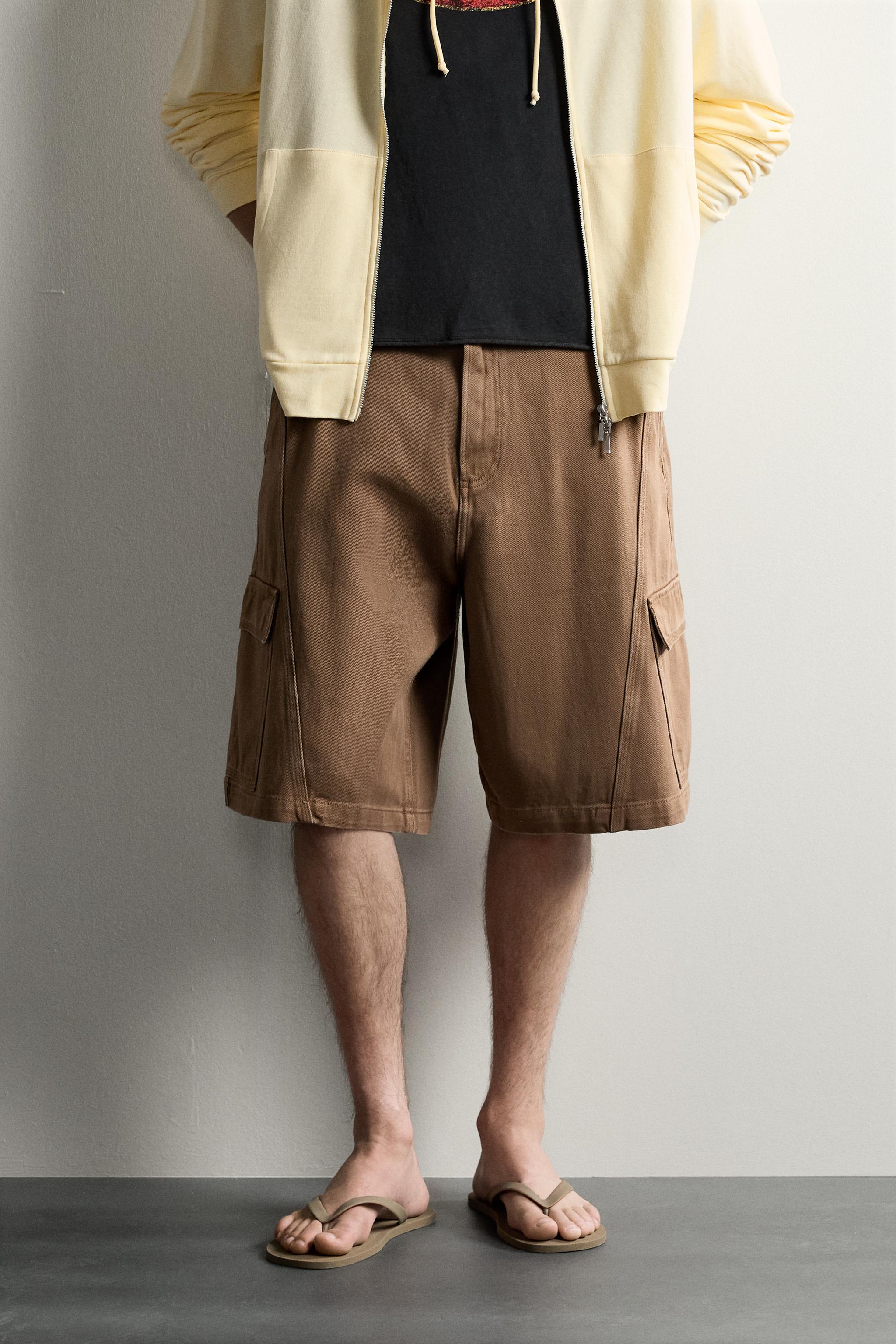 ABSTRACT PRINT RELAXED FIT CARGO SHORTS