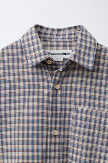 CHEMISE À CARREAUX BENSIMON ® X ZARA  - Bleu de Zara - Image 2