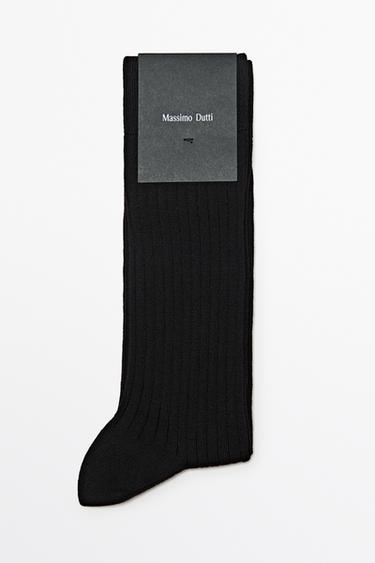Zara Ribbed dress socks - Black - Image 0