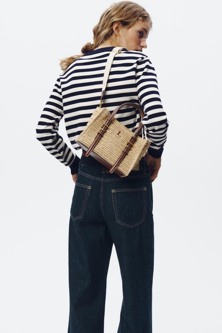 MINI SAC SHOPPER AVEC TOP TRESSÉ Beige clair ZARA Canada